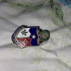 Red and Blue Shield Pin